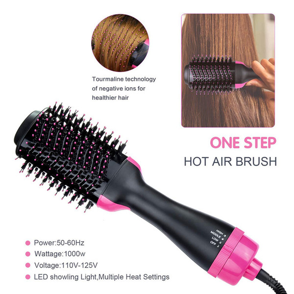 3 In 1 One Step Hair Dryer and Volumizer Brush Straightening Curling Iron Comb Electric Hair Brush Massage Comb