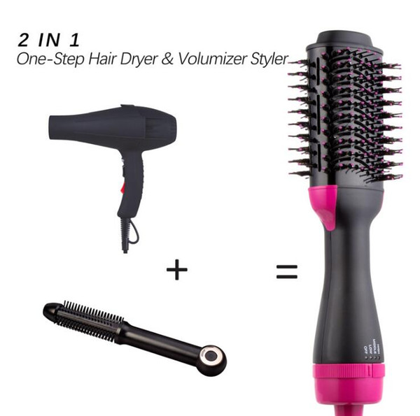 2in1 Hair Blower Brush for Dry and Straighter and Curling Hot Air Styling Brush Smooth Frizz Free With Negative Lonic Technology