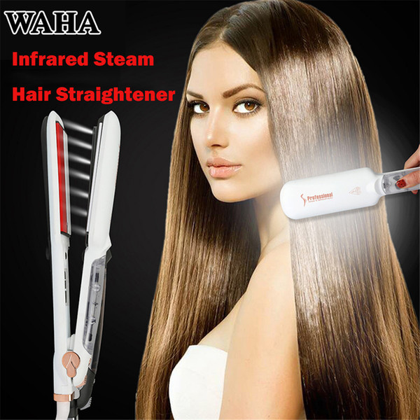 Infrared Steam Hair Straightener Ceramic Vapor Flat Iron Seam Hair Straightening Iron Curler Steamer Hair Styling Tool