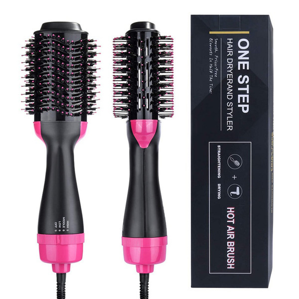 Dropshipping One Step Hair Dryer Brush Volumizer Ionic Blow Dryer Brush Electric Hot Air Brush 2 In 1 Hair Curler Iron Hair Tool