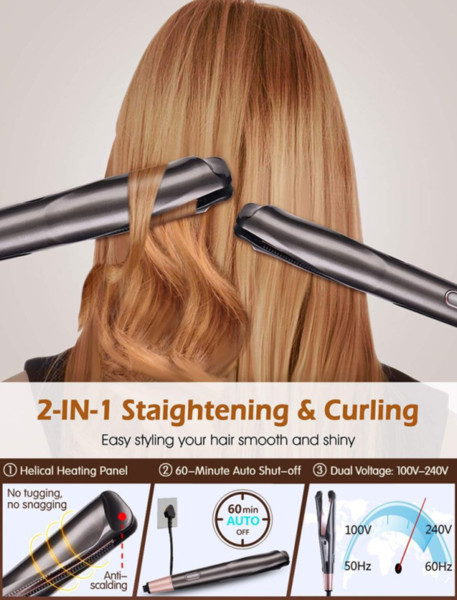 Professional Electric Straightening Iron&Curling Iron Hair Curler 2 in 1 Hair Straightener Flat Irons Ceramic Styling Tools