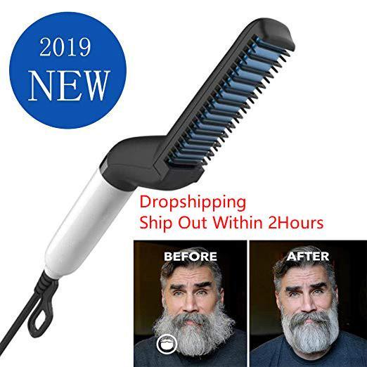 Beard Straightener Men Quick Beard Straightener Styler Comb Curling Curler Show Cap Tool Beard Straightener W004