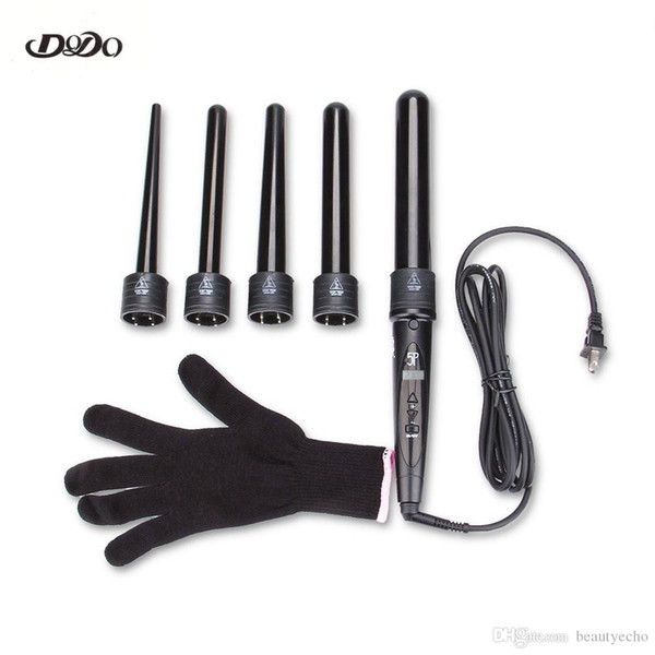 DODO Professional Hair Curler 5 in 1 Interchangeable Curling Wand Hair Curling Iron Multi-size Roller Set Salon Styling Tool Ceramic +B