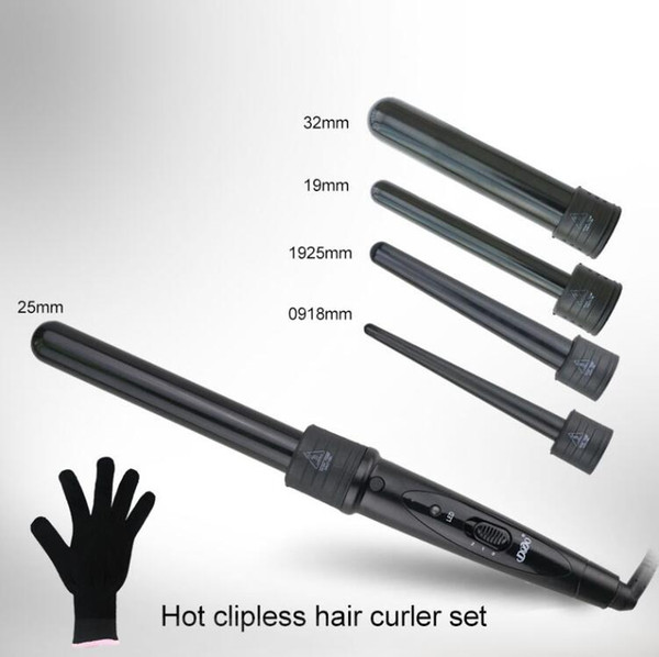 dhl 5 in 1 hot hair curler set Hair The Wand Hair Curler Roller Gift Set 09-32mm Curler Wand EU US Plug