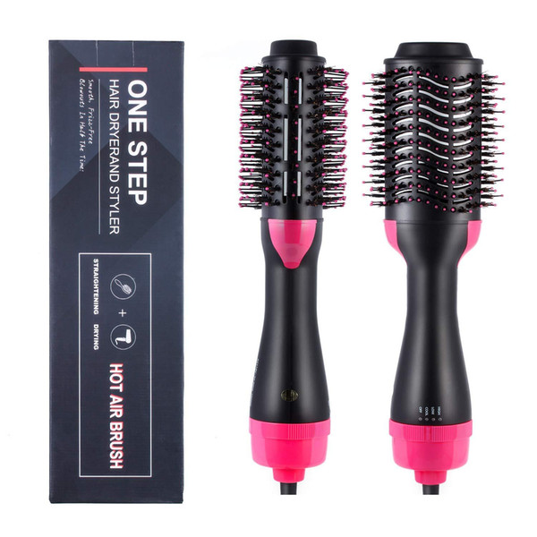 Multi-functional 1000W Professional Hair Dryer Brush 2 In 1 Hair Straightener Curler Comb Electric Blow Dryer With Comb Hair Brush Roller