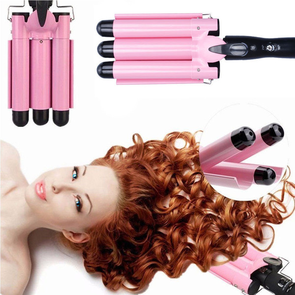 Digital Salon Ceramic Triple Barrel Hair Wave Waver Curling Iron Curler Wand