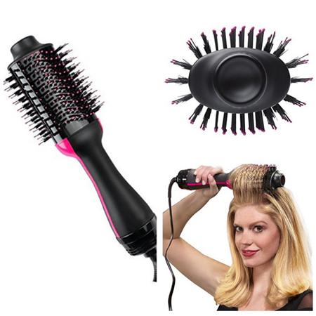 One Step Hair Dryer, Salon Hot Air Styling Brush Negative Ion Generator Hair Straightener Curler for All Hair type