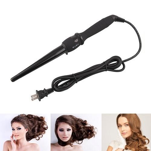 AOFEILEI NOVA X-1053 LED Digital Styler Tool Professional Ceramic Tapered Cone Curling Iron Tong Wand Roller Wave Pear Head EU/US 110-220V