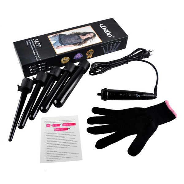 09-32mm Pro Series 5 in 1 Curling Wand Set Hair Curling Tong 5pcs Hair Curling Iron The Wand Hair Curler Roller Gift Set