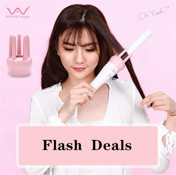 Lovely Pink VAV-022B Easy style Vivid&Vogue Automatic curling iron 360 degree rotation Hair curler tool TOP quality