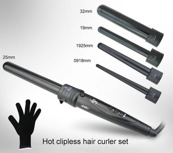 5 in 1 Curling Wand Set Hair Curling Tong Hair Curl Iron The Wand Hair Curler Roller Gift Set 09-32mm Curler Wand EU US Plug