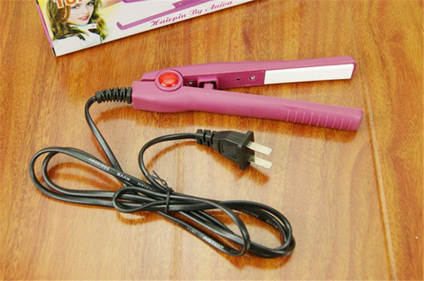 Free DHL plastic Pink women Hair Straightener Curler Irons Tourmalin ceramic hairdressing Styling tool