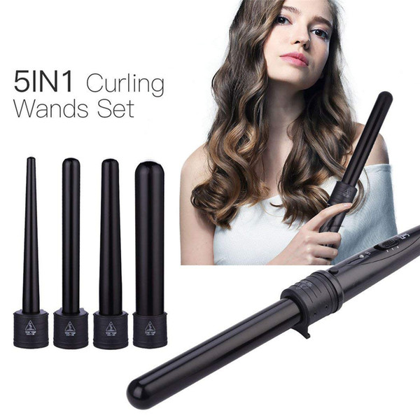 Wholesale cross-border explosion models multi-function hair curlers five-in-one ceramic combination set tube hair curling artifact source