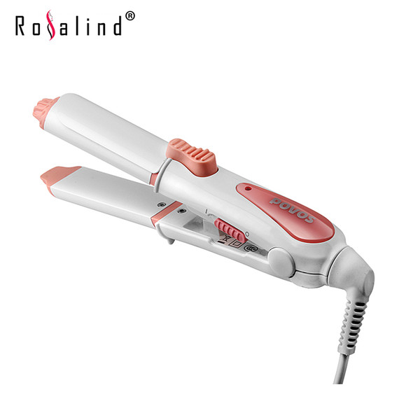 POVOS Electronic Hair Straighteners Curling Irons and Straightening 2 in 1 Iron Roller Professional Styling Tools PR5032P