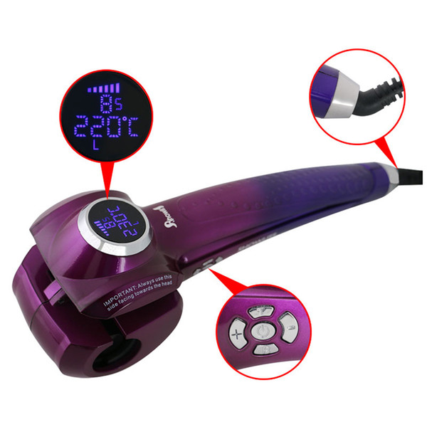 Full automatic curler without hair wound, curly hair, large curled pear curl hair curl, multi function LCD display