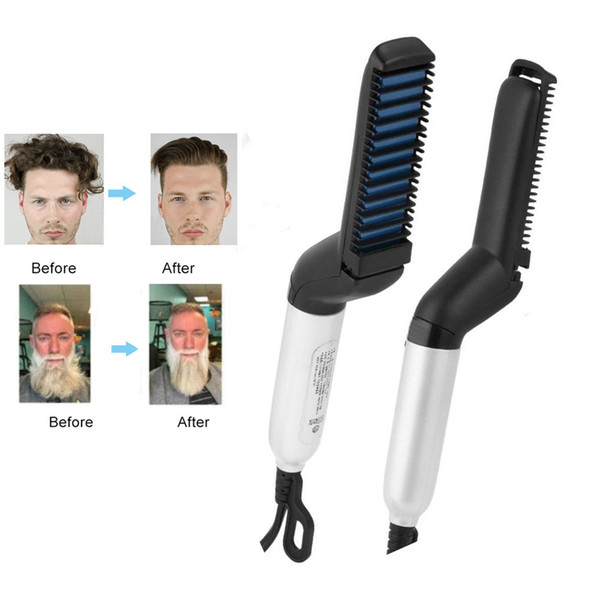 Men Quick Beard Straightener Styler Comb Multifunctional Hair Curling Curler Show Cap Tool Quick Hair