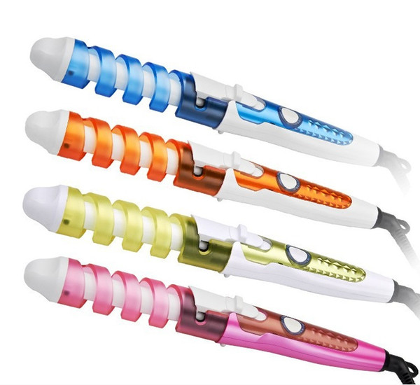 Electric Magic Hair curler Styling Tool fast heating hair stick Rizador Pelo Roller Pro Spiral Curling Iron wall hanger