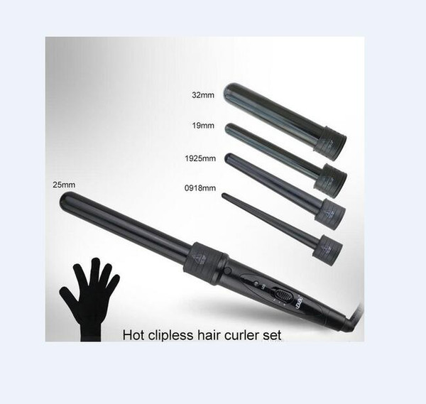 5 in 1 Curling Wand Set Hair Curling Tong Hair Curl Iron The Wand Hair Curler Roller Gift Set 09-32mm Curler Wand EU US Plug