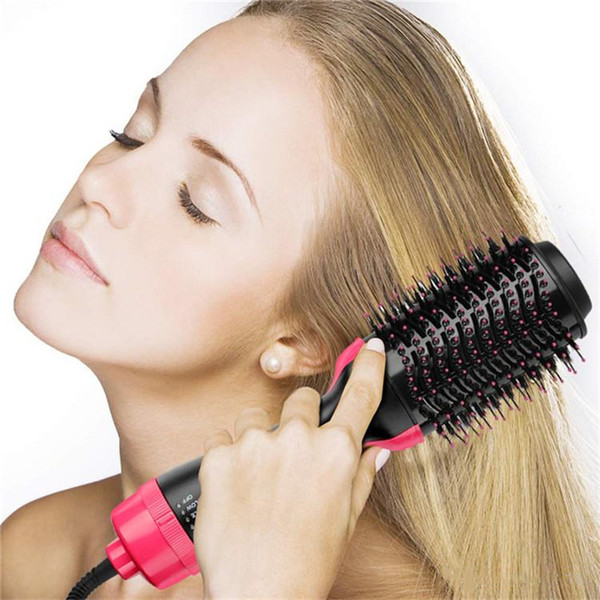 Hot Air Brush, Two-in-one Hair Dryer & Styler & Volumizer Multi-functional Straightening & Curly Hair Brush with Negative Ions