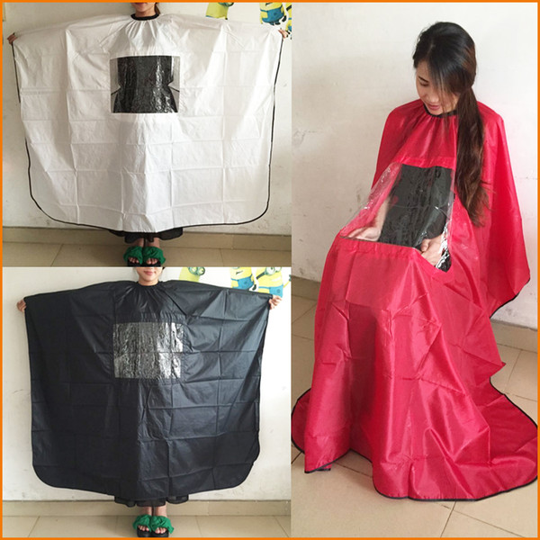 Salon Adult Hair Cutting Hairdressing Cloth Barbers Hairdresser Cape Gown Wrap, Black Red White, Big Size 145*165cm