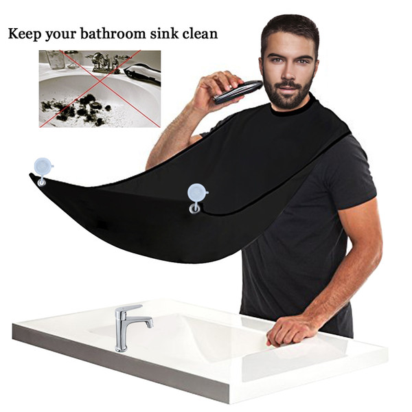 Professional Salon Beard Bib Catcher Cape for Shaving Hair Clippings Grooming Apron with Suction Cups for Mirror