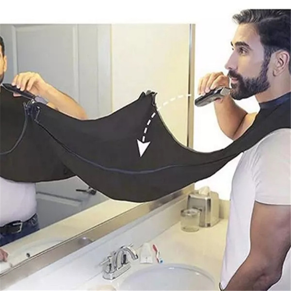 Man Bathroom Apron Black Beard Care Trimmer Hair Shave Apron for Man Waterproof Floral Cloth Household Cleaning Protections aa438-445 03