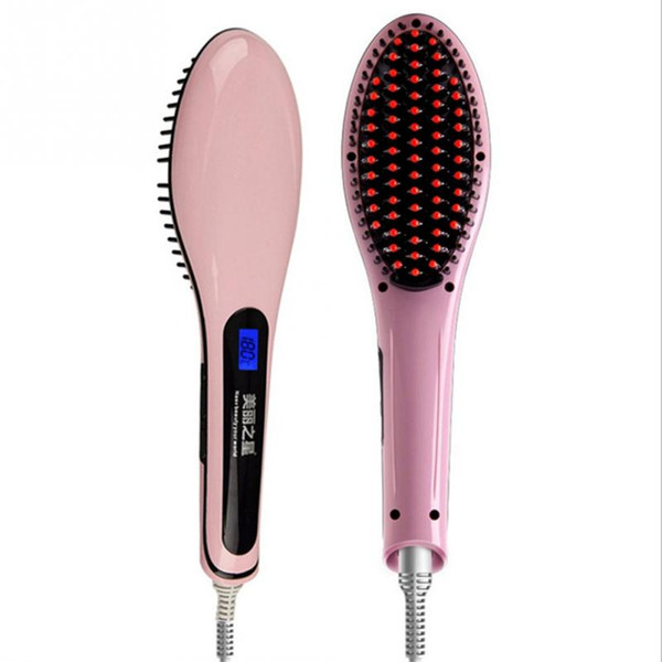 High Qaulity Brush Hair Straightener Comb Irons Come With LCD Display Electric Straight Hair Comb Straightening Free Shipping