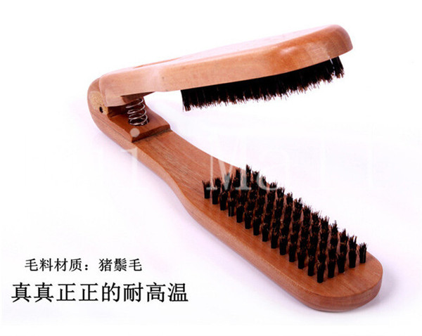 High Quality Wood Handle Natural Boar Bristle Hair Brush Fluffy fight hair com hair straightening bauxiliary comb