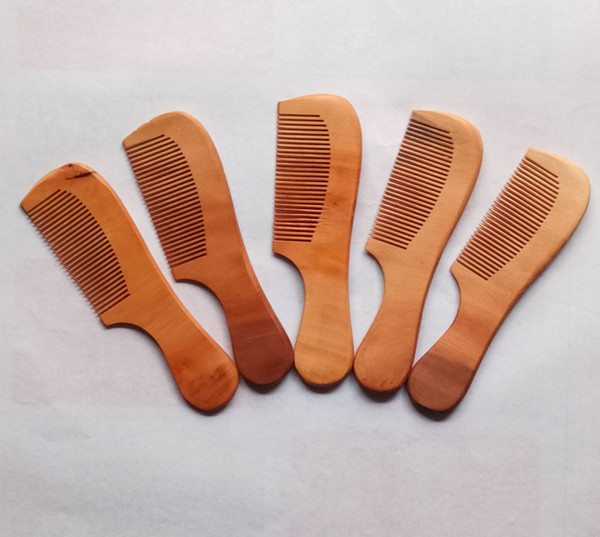 Hot selling treatment of peach wood comb manufacturers direct sales with handle glossy wooden comb hair comb