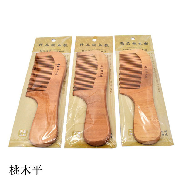 Factory Direct Sales Creative Natural Health Peach Comb anti-static anti-hair small wooden Comb Giveaway