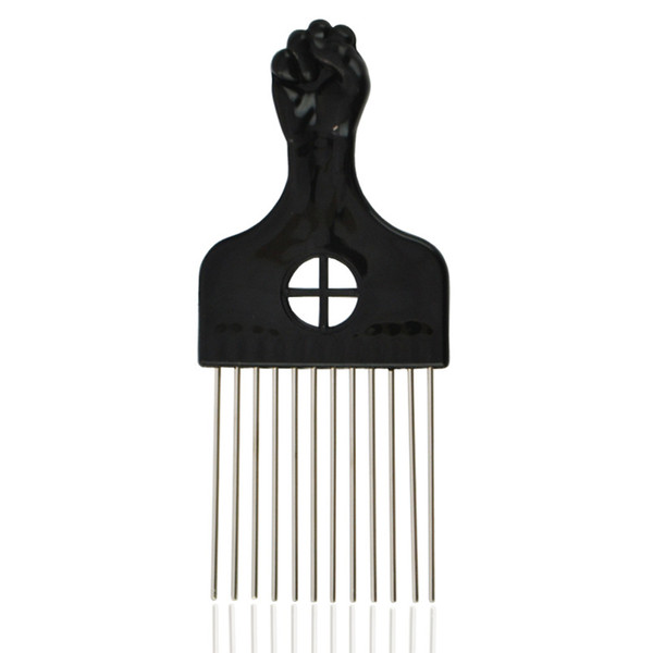 Fist Afro Hair Pick Wig Comb Wholesale Metal plastic hairbrush Men Beard Grooming Hair Salon Shop Anniversary Birthday Customer Service Gift