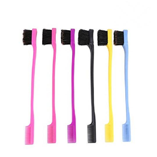 Toothbrush type eyebrow comb double head makeup brush portable ABS 6 colors hair styling brushes multifunctional