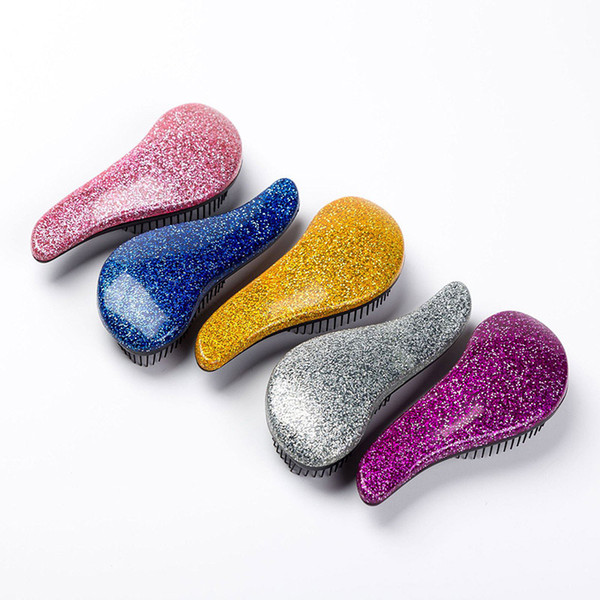 Glitter Handle Tangle Detangling Comb Shower Hair Brush Detangler Salon Styling Tamer Tool Hairbrush Free DHL