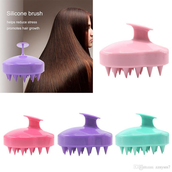 5 Colors Handheld Silicone Scalp Shampoo Massage Brush Washing Shower Hair Comb Mini Head Meridian Massage Comb