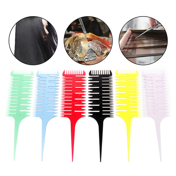 Professional Weave Weaving Comb Salon Hair Dyeing Comb 3-Way Sectioning Highlight Combs Brush Styling Tool