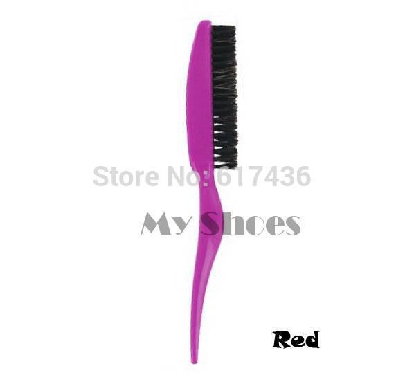 Wholesale-10pcs/lot New Arrive Professional Plastic Teasing / Back Hair Combing Slim Line Styling Hair Brushes 3Colors 10189 3F