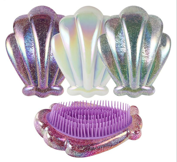 Fashion Colorful Shell Comb Hair Comb Massage Comb Three Colors Optional ABS+TPEE Material Hair Styling Tool