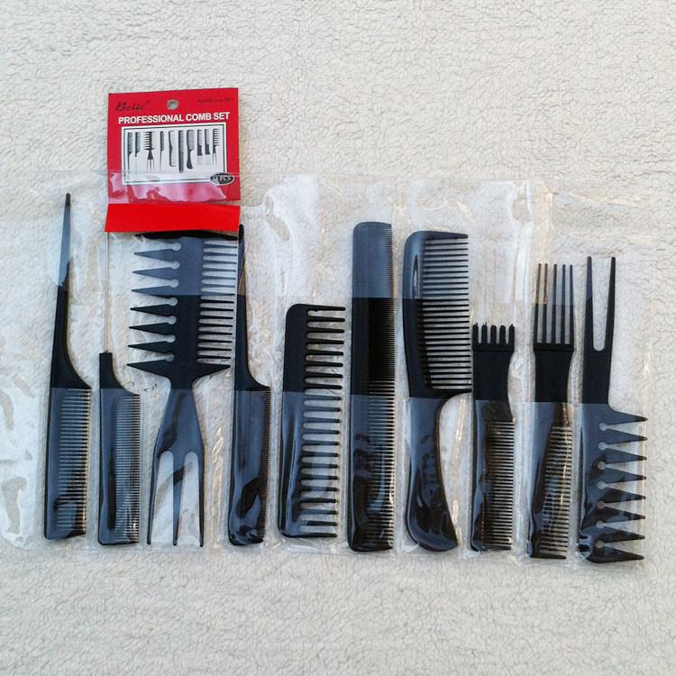 Styling tools Professional Salon Hair Comb Set(10 pcs=1 set),good for barber styling tools Comb