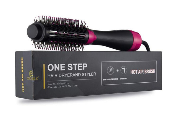 One Step Hair Dryer, Salon Hot Air Styling Brush Negative Ion Generator Hair Straightener Curler for All Hair type