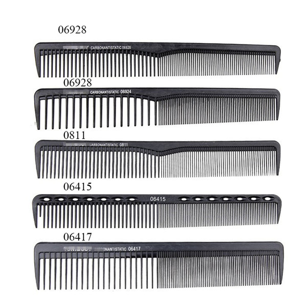 New 10 Style Black Hairdressing Comb Anti-static Hair Cutting Combs Detangle Straight Hair Pro Salon Styling ToolNew