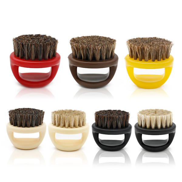 Men Mustache Beard Brush Pig Horse Bristles Elastic Quick Wetting Quick Drying Durable Salon Hair Sweep Brush 07