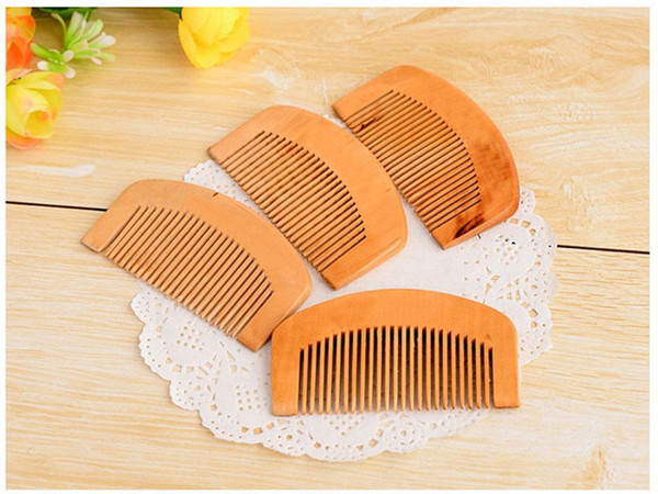 Wooden Comb Natural Health Peach Wood Anti-static Health Care Beard Comb Pocket Combs Hairbrush Massager Hair Styling Tool