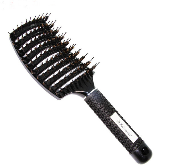 Black Boar Bristle Hair Brush Best For Detangling All Hair Types Vented Professional Hair Brushes