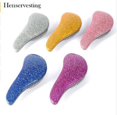 Hair brush detangle Tool Salon Free Styling Tamer Detangle Free Handle Glitter Brush Shower Comb