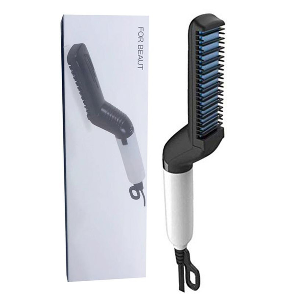 Electric Beard Straightening Comb Men Quick Beard Straightener Styler Comb Hair Curling Curler Show Cap Tool Dropshipping