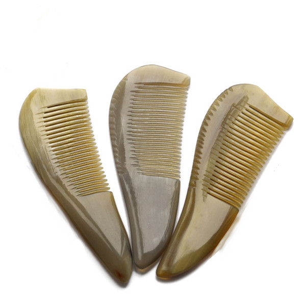 1PC Natural Yak Horn Comb 14cm anti-static Massage Hair Comb Tail Straight Hair G0416