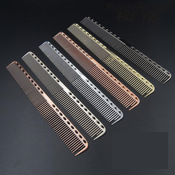 Aluminum Metal Cutting Comb - Hair Hairdressing Barbers Salon Combs Men Women Professional Hairbrush Gold Balck Silver