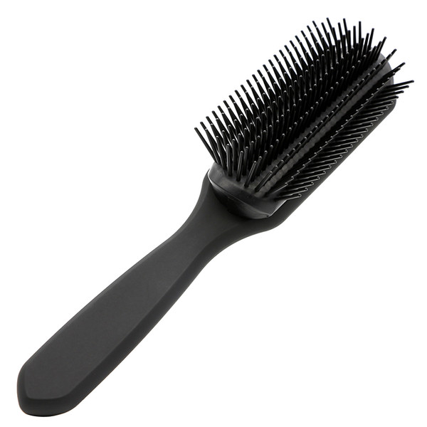 High Quality Professional Pomade Styling Hair Brush 9 Line Teeth Antistatic Hairdressing Brush For Hair Comb In Ball Tip Black