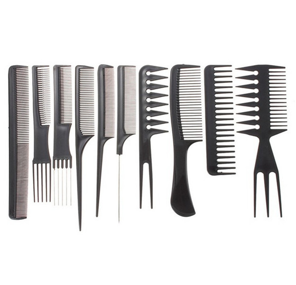 10pcs/Set Professional Hair Brush Comb Salon Barber Anti-static Hair Combs Hairbrush Hairdressing Combs Hair Care Styling Tools