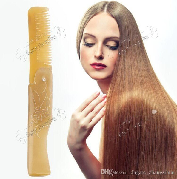 Beautifuil Women Ox Horn Fine Tooth Pocket Folding Comb All Hair Types Beard Mustache